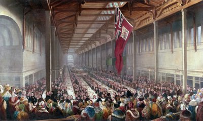 El banquete dado con motivo de la inauguración del Mercado Grainger, Newcastle upon Tyne, c.1835 de Henry Perlee Parker